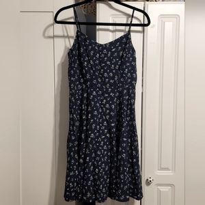 GAP navy blue floral spaghetti-strap mini dress